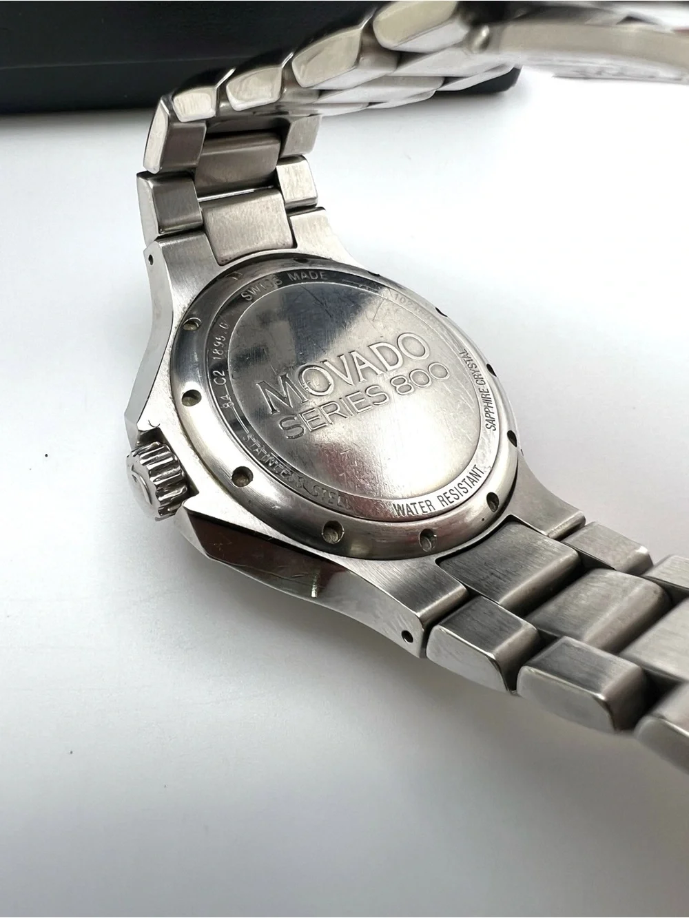 Movado Men's Silver Stainless Steel Watch with Black Dial